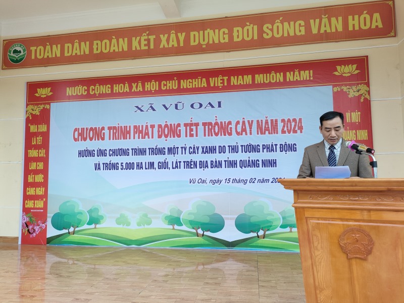 Xã Vũ Oai tổ chức Chương trình phát động Tết trồng cây năm 2024